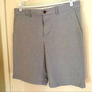 Gray flat front slim fit shorts, size 36